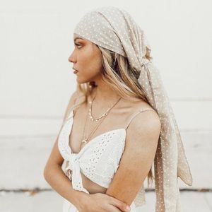 Tan Polka Dot Scarf